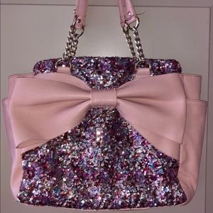 Super cute pink and sparkly Betsey Johnson purse